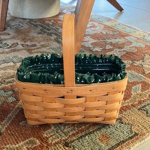 Longaberger Basket Fabric Liner/Plastic Insert Signed/Dated 99’